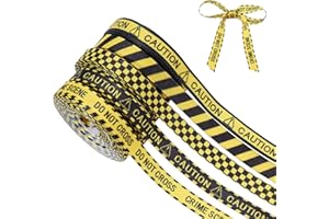 CONCHLERY 5 Rolls 5 Styles Caution Do Not Cross Ribbon 5 Yards Caution Warning Tape Ribbons Black Yellow Do Not Cross Ribbons