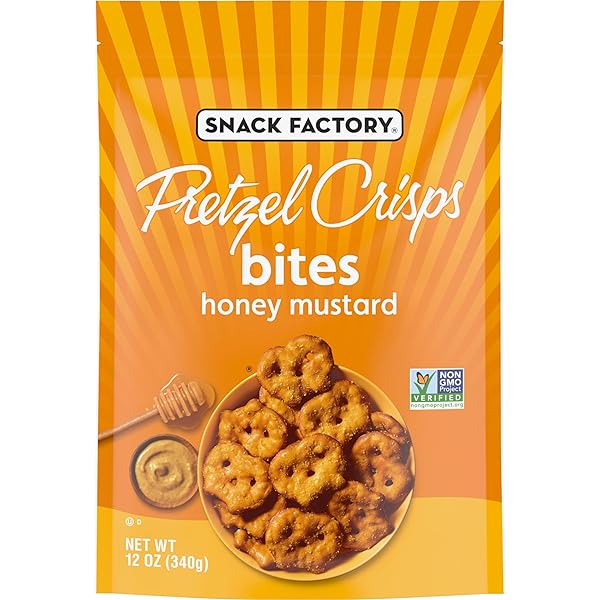 SNACK FACTORY PRETZEL CRISPS BITES, HONEY MUSTARD PRETZELS,...
