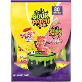 SOUR PATCH KIDS, SWEDISH FISH Soft &amp; Chewy Candy Variety Pack, 80 ct | Gummy Halloween Candy, Bulk Candy, Trick or Treat Bags