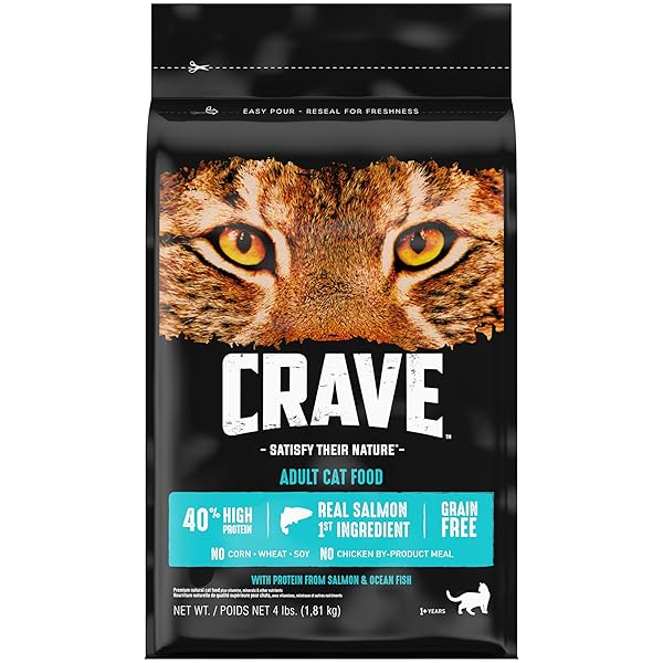CRAVE GRAIN FREE ADULT HIGH PROTEIN NATURAL DRY CAT FOOD WITH PROTEIN FROM SALMON & OCEAN FISH 4 LB