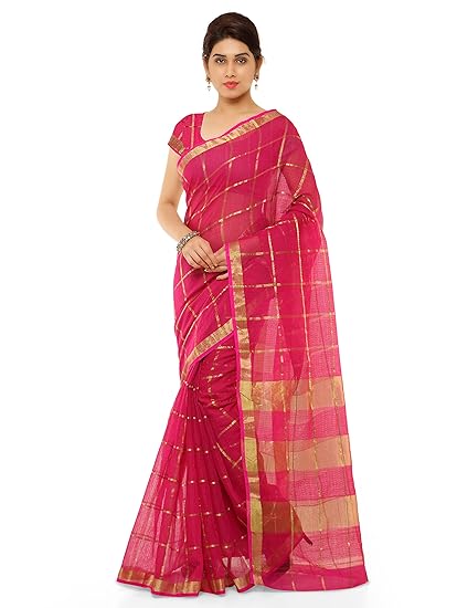 Women's Cotton;Silk Saree With Blouse Piece (KVSSR1247-F_KLYN_2_ Pink)