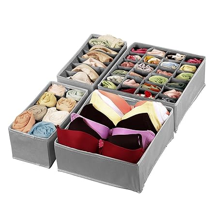 Magicfly Bra Organizer Set Of 4 Foldable Drawer Organizer