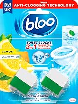 Bloo 3in1 Toilet Blocks 2 Pack Lemon Cistern Cleaner Foaming Limescale