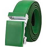 Falari Men Unisex Genuine Leather Ratchet Dress and Casual Belt, Automatic Sliding Buckle, Trim to Fit