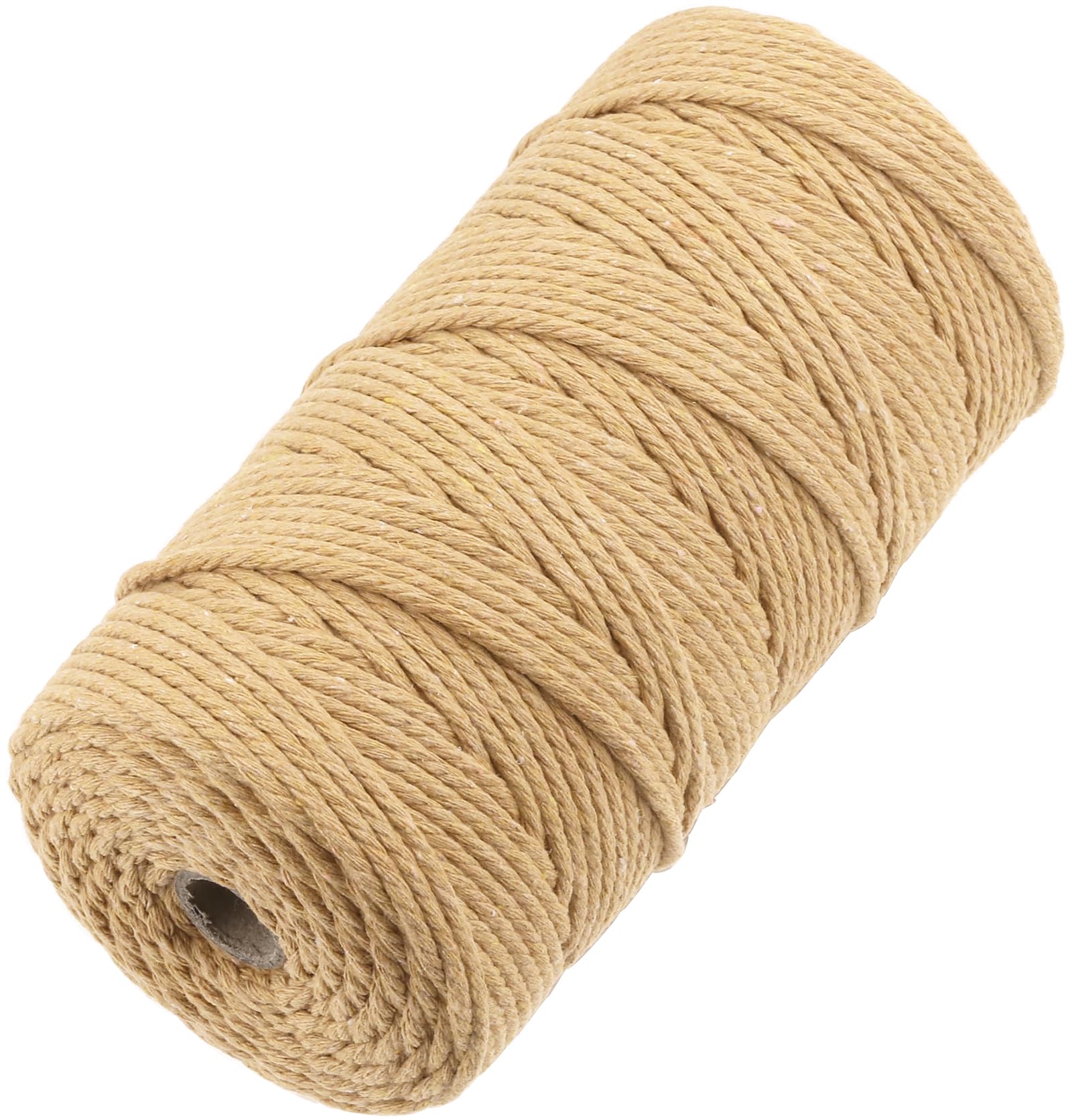 GOHOF Macrame Cord 3mm x 150m Premium Cotton Macrame Rope, 4 Strand Twisted Soft Cotton Cord, One of The Most Perfect Materials for Macrame Art, Cotton String Without Chemicals (latte) — image 1