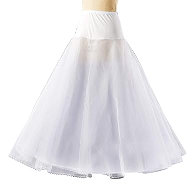 Petticoat Unterröcke Reifrock Damen Rockabilly A Linie Lang für Hochzeit Brautkleid Abendlieid Schwarz Weiß 1 Reifen