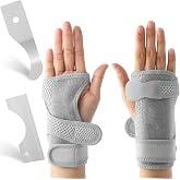 Shappy Bowling Wrist Support Brace with Thumb Spica Splint Right Hand Breathable Wrist Gloves Splint with Removable Aluminum Plate for Women Tendonitis Arthritis Sprains(Gray)