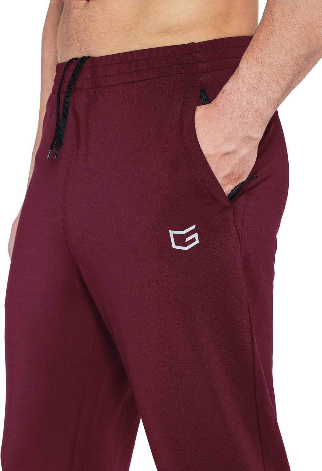G Gradual Men's Sweatpants with Zipper Pockets Tapered Track Athletic Pants for Men Running, Exercise, Workout: Clothing