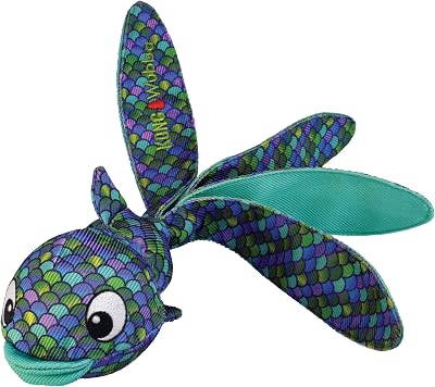 KONG Wubba Finz Blue Large Dog Toy - Fun Flapping Fish USA Brand