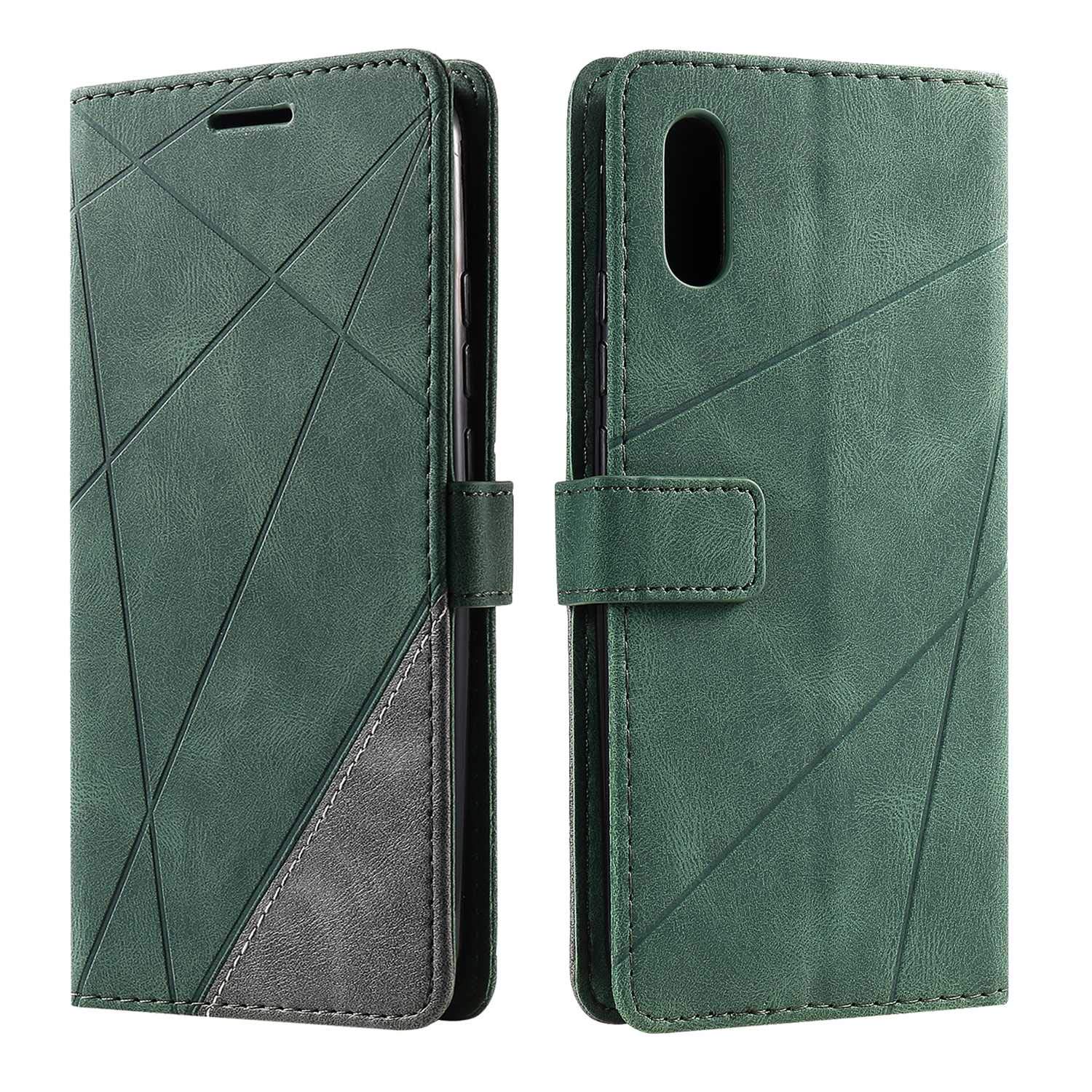 SONWO Case for Xiaomi Redmi 9A Case, Premium Leather Flip Wallet Case Magnetic Closure Card Slots Kickstand Phone Case for Xiaomi Redmi 9A, Green