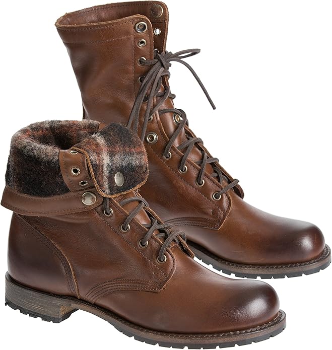 boots that fold down with plaid