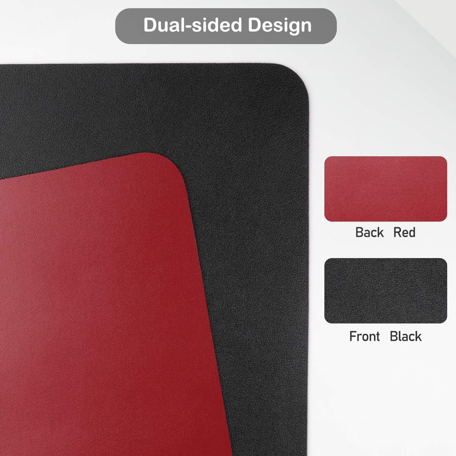 AMERIERGO Dual-Sided Desk Pad - 31.5 Inch x 15.7 Inch Desk Mat, PU Leather Waterproof Desk Cover Protector, Non-Slip Desk Writing Mat for Office & Home : Office Products