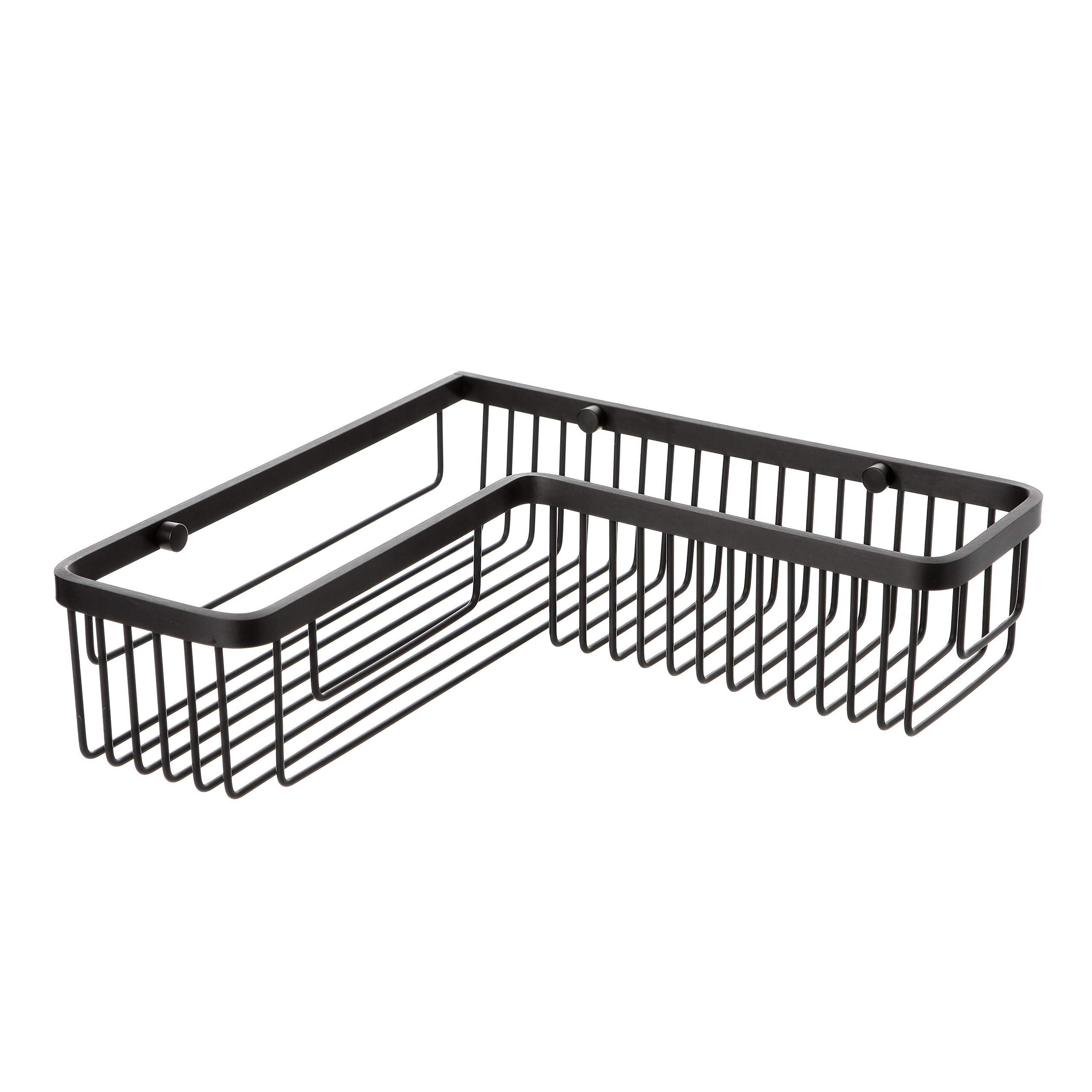 TATAY - L-shaped corner shower basket. Black aluminium. Dimensions: 30x8.5x30cm — image 1