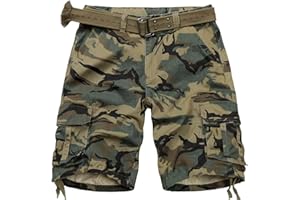 KOCTHOMY Men's Cotton Classic Cargo Shorts Casual Relaxed Fit with Multi Pocket