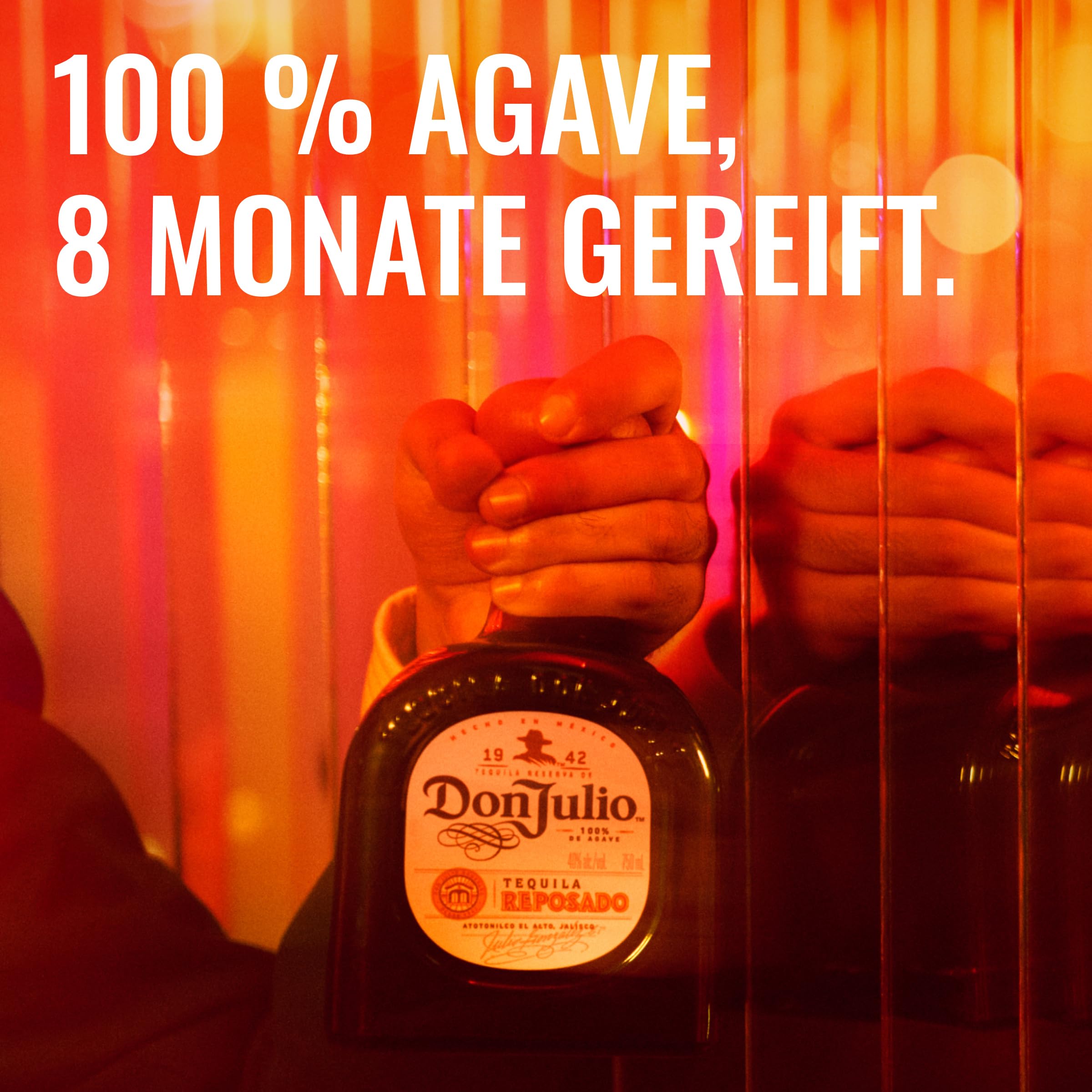 Don Julio Reposado, Premium Tequila aus Jalisco, Mexiko, 100 % blaue Agave, 8 Monate im Eichenfass gereift, pur, als Paloma- und Margarita-Cocktail, 38 % Vol, Einzelflasche, 700 ml 2