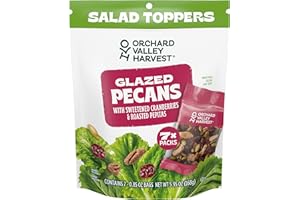 Orchard Valley Harvest Salad Toppers Glazed Pecans with Sweetened Cranberries & Roasted Pepitas, 0.85 oz (Pack of 7) Resealab