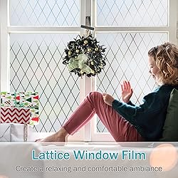 VELIMAX Lattice Frosted Window Film Window Privacy
