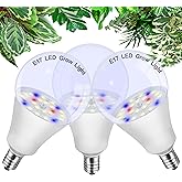 ALIDE E17 Intermediate Base Plant Grow Light Bulbs for Indoor Plants, E17 Full Spectrum Sun Grow LED Lamp 10W with Balanced S