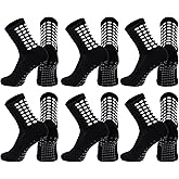 Elfcool Soccer Socks with Grip, 4/6 Pairs Non-Slip Pads Athletic Grip Soccer Socks for Men Women