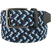 Braided Elastic Stretch Belt Casual Weave Canvas Fabric Woven Golf Belt 1-3/8" Wide