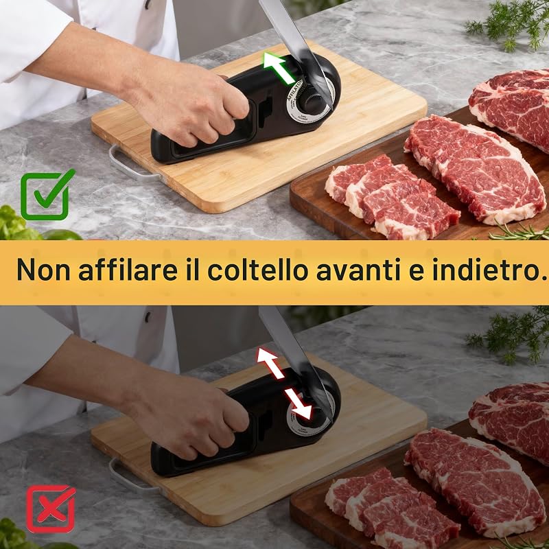 Affilacoltelli Professionale 7 in 1, Affila Coltelli da Cucina, Affilatore per Coltelli, Knife Sharpener, Seghettati Ceramici Affila Forbici, Affilacoltelli Manuale, Affilatrice Coltelli