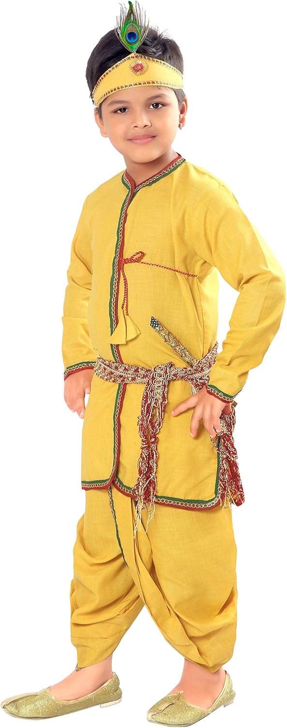 baby wearing krishna dress