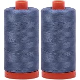 2-Pack - Aurifil 50WT - Blue Grey (1126) Solid - Mako Cotton Thread - 1422 Yards Each