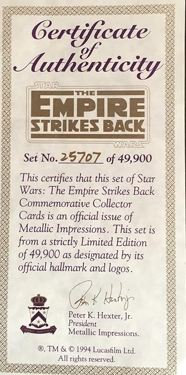 star wars metallic impressions collector cards