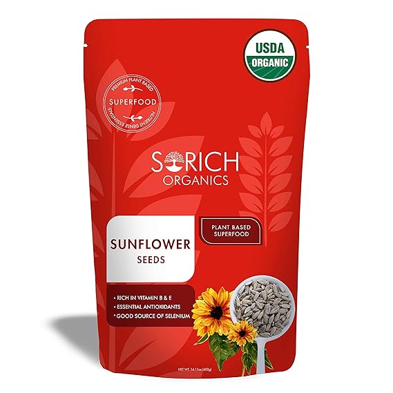 Sorich Organics USDA Certified Organic Sunflower Seeds - 400 Gm - Protein and Fibre Rich Superfood