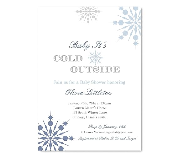 Winter Baby Shower Invitations Boy Boy Winter Baby Shower Invitation Snowflake
