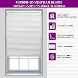 FURNISHED White Venetian Blinds 25mm PVC Slats Easy Fit 55W x 150L cm view 2