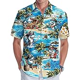 Farm Animal Button Shirt for Men, Animal Men's Hawaiian Shirt, Summer Unisex Shirt, Birthday Gifts for Men