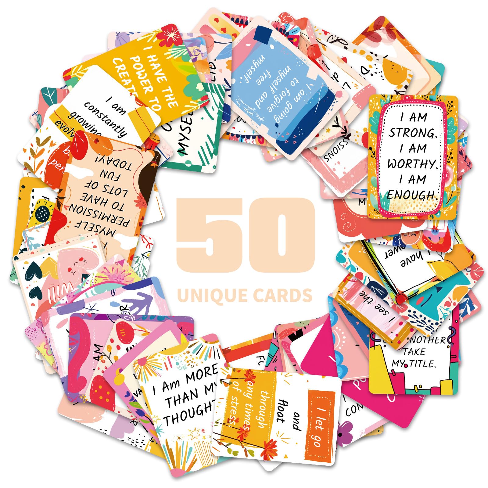 50 Positive Affirmation Cards with Encouragement Quotes Employee Appreciation Cards Motivational Cards for Women Unique Inspirational Cards Gratitude Cards for Employees, Students, Coworkers, Boss