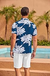 COOFANDY Mens Hawaiian Shirt Short Sleeve Floral