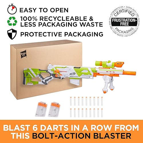 NERF Longstrike Modulus Toy Blaster with Barrel Extension, Bipod