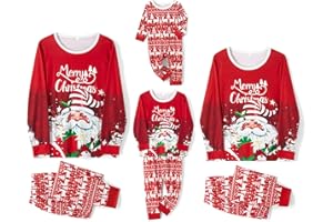OAKFashion Christmas Family Pajamas Holiday Christma Pajama Family Matching Pjs Set Sleepwear Xmas Jammies