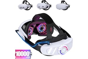 MYSTNOVA Upgraded Head Strap for Meta Quest 3S/Quest 3/Quest 2 with Battery, 10000mAh Battery Pack VR Headset Accessories Adjustable Elite Strap Replacement for Oculus