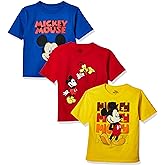 Disney Little Boys' Mickey Mouse Toddler Boys Tee 3-Pack No 1, Assorted, 2T