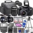 Canon EOS 2000D / Rebel T7 DSLR Camera w/EF-S 18-55mm f/3.5-5.6 Lens 3 Lens Kit: 128GB Memory + Wide Angle + Telephoto + Flash