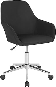 Flash Furniture Cortana Home and Office Mid-Back Chair in Black Fabric