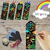 KOMIWOO Art Supplies for Kids, 60Pcs Crafts Bookmarks for Teacher and Students, Arts and Crafts for Grils Gifts, Christmas an