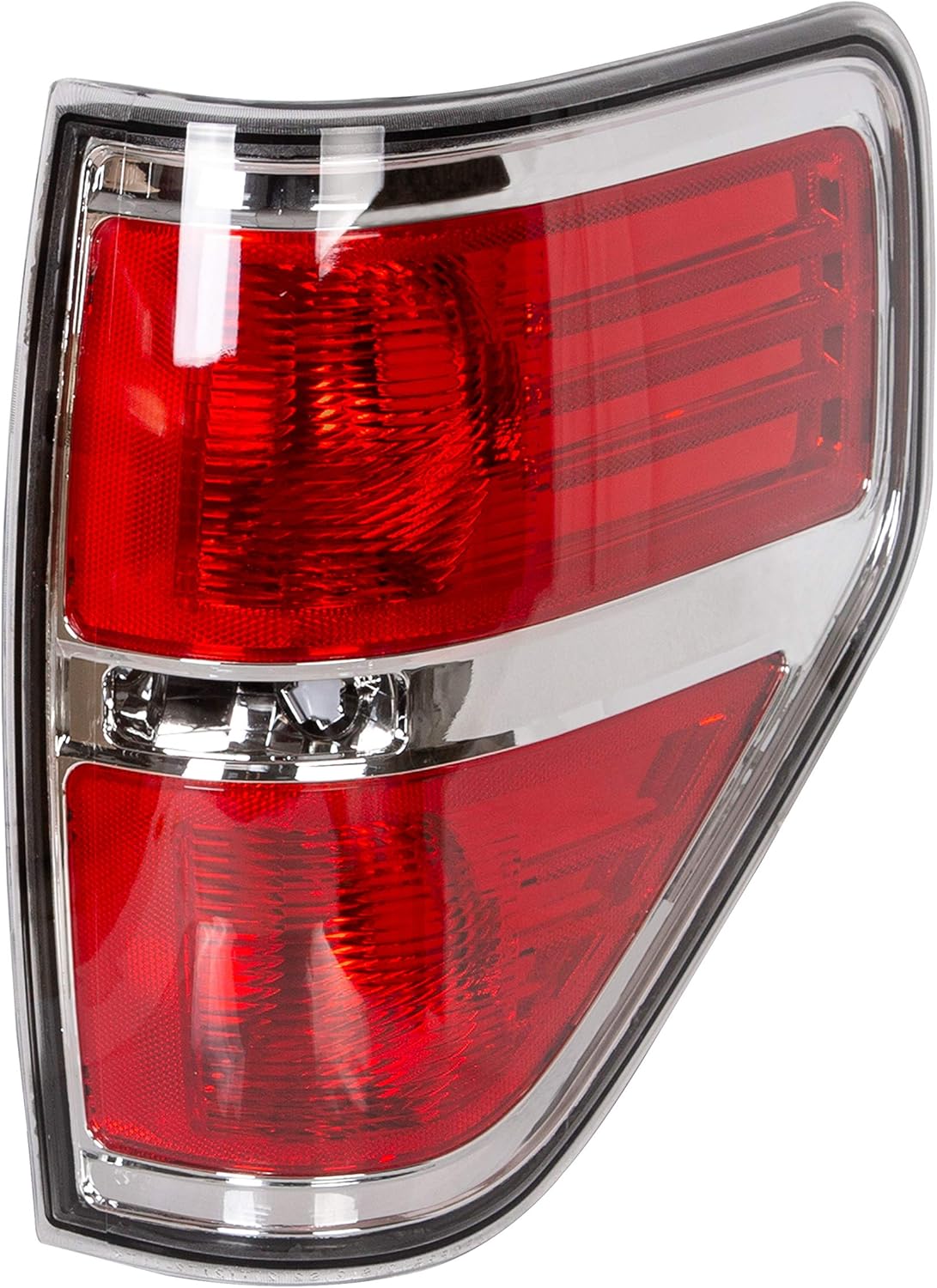 ECOTRIC Driver Side Tail Lights Brake Lamps Red Clear Lens Chrome Trim for 20092014 Ford F150 F