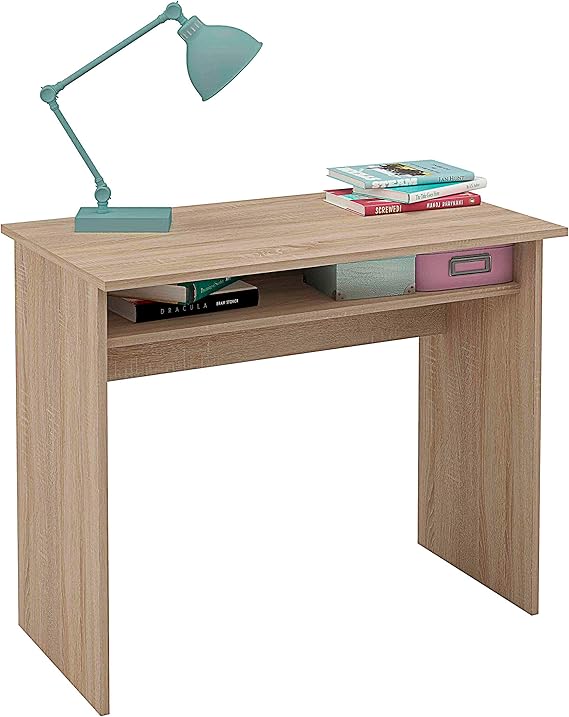 Samblo Sora Melamine Desk, 90 cm Wide with Fixed Shelf Amazon.co.uk