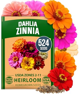 HOME GROWN Zinnia Dahlia Seeds 524-Pack