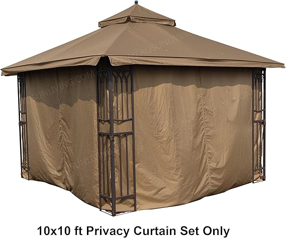 Amazon Com Alisun Universal 10 X 10 Gazebo Curtain Set For 4
