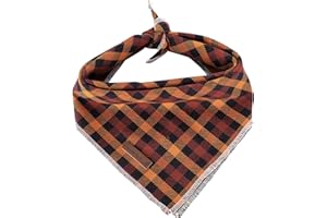 Elegant little tail Dog Bandanas - 1Pack Washable Fall Dog Scarf Girl or Boy Square Bib Kerchief Scarf Adjustable Pet Bandana for Medium Large Dogs