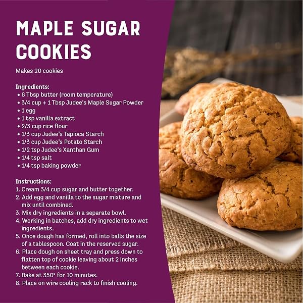 JUDEE’S POWDERED MAPLE SUGAR 11.25 OZ – CONFECTIONERS SUGAR FROM MAPLE SYRUP – 100% NON-GMO, GLUTEN-FREE, AND NUT-FREE – GREAT FOR BAKING, FROSTING, AND DUSTING