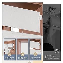 Boolegon No Drill Cordless Roman Shades for