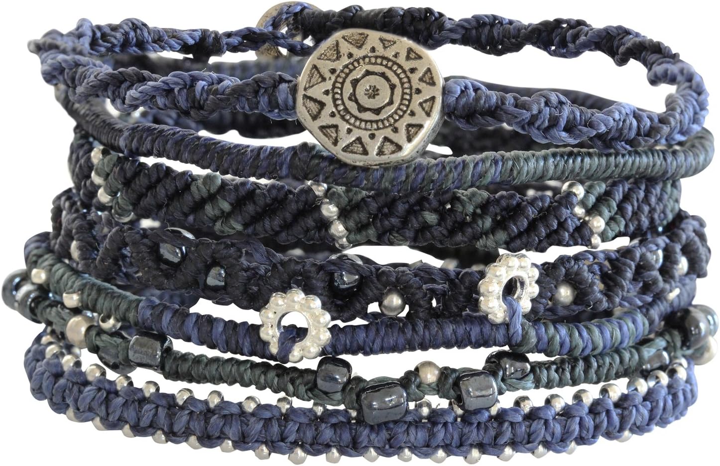 Wakami Earth Bracelet, 6.5-7" Navy Blue 7 Strand wa0389-103