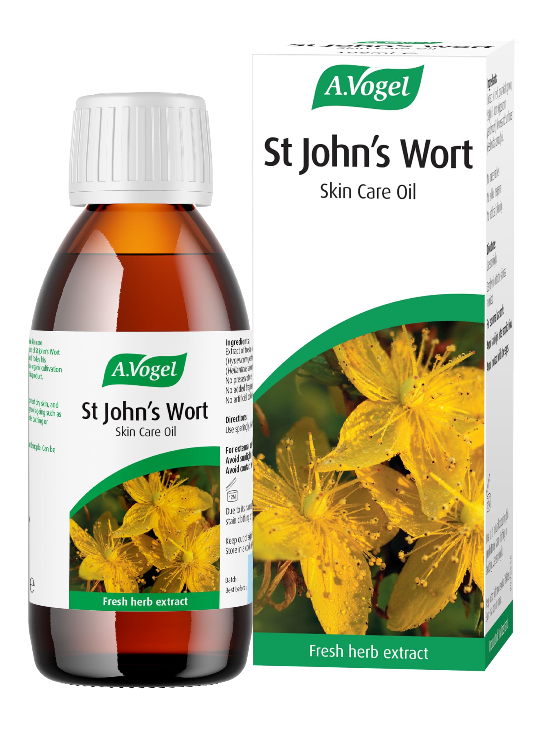 A.Vogel St. John’s Wort Skin Care Oil | Soothe & Protect Dry Skin | Extract of Freshly Harvested, Organically Grown St. John’s Wort | Suitable for All Skin Types | 100ml